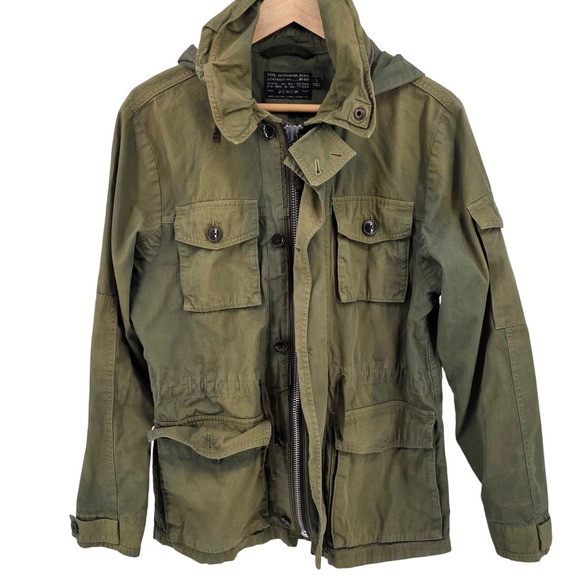 J.Crew Field Jacket Womens‎ Small Military Green Hooded Utility Coat